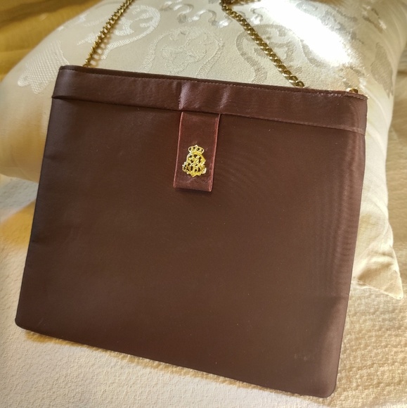 Vintage Antique Miss Lewis Satin Clutch Purse or Shoulder Bag - Picture 6 of 8